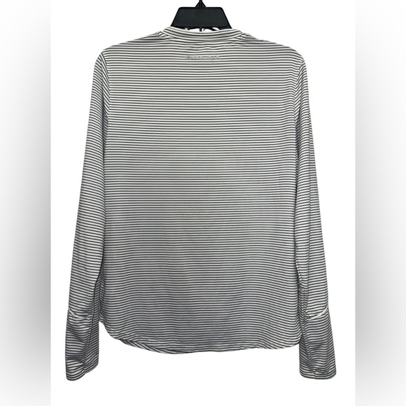 Coolibar Match Point Long Sleeve Tee Size Small Striped Performance Long Sleeve - Picture 2 of 7